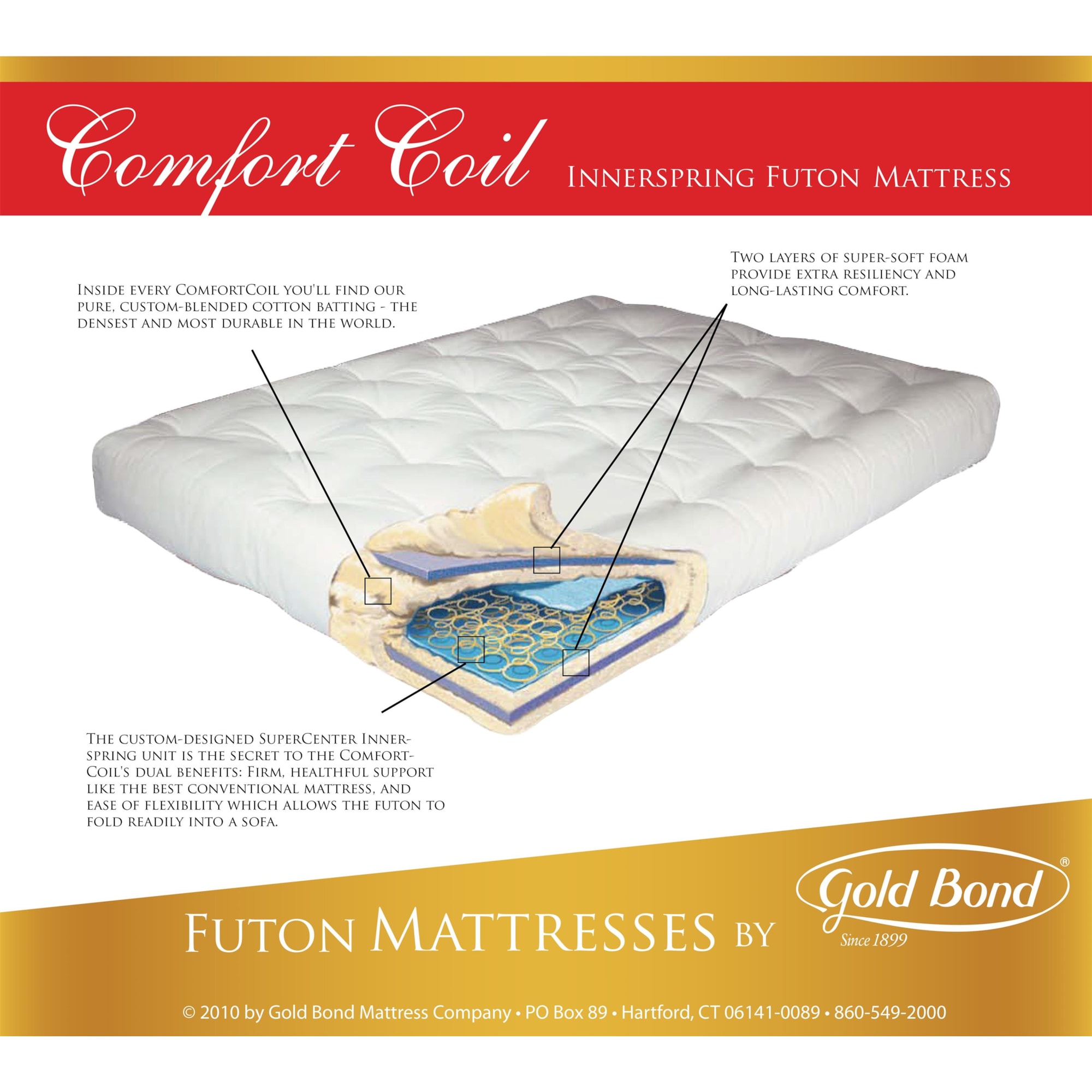 Gold Bond Mattress Company Futon Frames 1230097 Comfort Coil Futon Mattress Sage Dunk